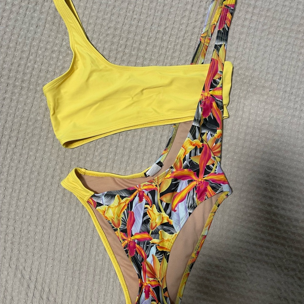 Mint Swim Yellow Floral Swimsuit